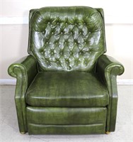 Green Faux Leather Upholstered Recliner