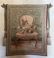 Mounted Pug Dog Tapestry