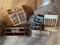 4 Wooden Shelves, 7Up Pop Box