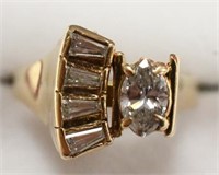 Ladies 14K Yellow Gold Genuine Diamond Estate Ring
