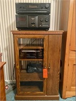 Stereo cabinet with Sony stereo, CD player