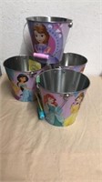 4 princess metal buckets