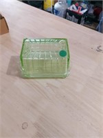 Depression green butter dish