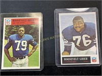 ROOSEVELT BROWN,ROOSEVELT GRIER 1965 , 1966 TOPPS