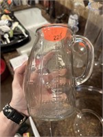 VTG GLASS POTBELLY MEASURING PITCHER