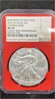 2016-W NGC MS70 Burnished Silver Eagle 1oz