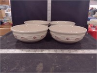 Four Longaberger Pottery Bowls