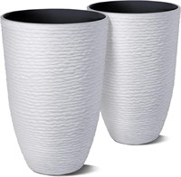 Worth Garden 2-Pack 21 H. White Tall Planters - 14