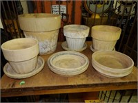 Illinois Stoneware Pottery Flower Pots