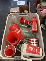 Coca cola cups and vases