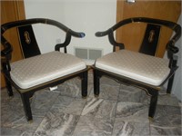 2 Black Lacquer Chairs, Century Chair Co.