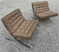 PAIR - BARCELONA STYLE LOUNGE CHAIRS