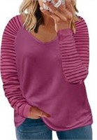 Ecrocoo Womens Plus Size Casual V Neck Long