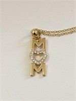 .925 Silver/GP  "MOM" Necklace