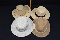 LEATHER, STRAW HATS