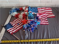 Patriotic flags, USA 4th of July decor