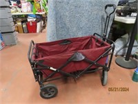 Folding Red 35"x18' Push/Pull Wagon as is