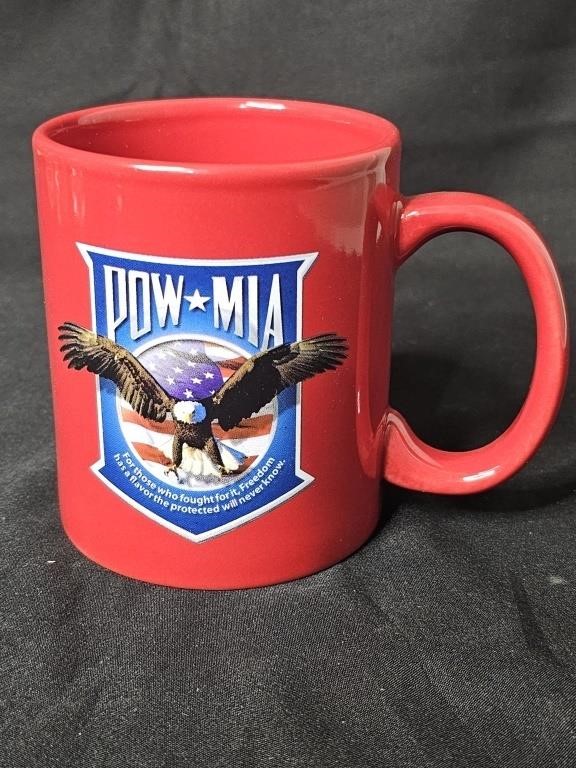 POW * MIA RED COFFEE CUP MUG NEW 12 TOTAL BY