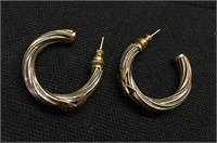 Sterling? Beautiful Silver Gold Metal Earrings