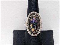 .925 Sterling Silver Elongated Gemstone Ring