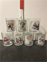 7 Norman Rockwell Tumbler glasses