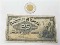 Billet de 25¢ du Canada, 1900