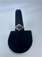 Sterling Blue Sapphire Ring Sz 8