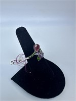 Ruby, Chrome Diopside, Amethyst Ring Sz7.5