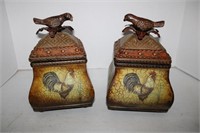 Home Décor Storage Boxes with Chickens Artwork Met
