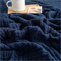 EMME Muslin Blanket 100% Cotton 55x75 Navy