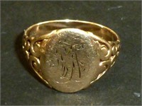 Very Nice 10kt Mans Ring - Engraved with Initials