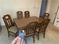 Dinning Table, 6 Chairs & 3 Leafs 57"x39"x30"H