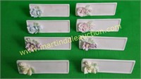 (8) Porcelain Floral Place Plaques