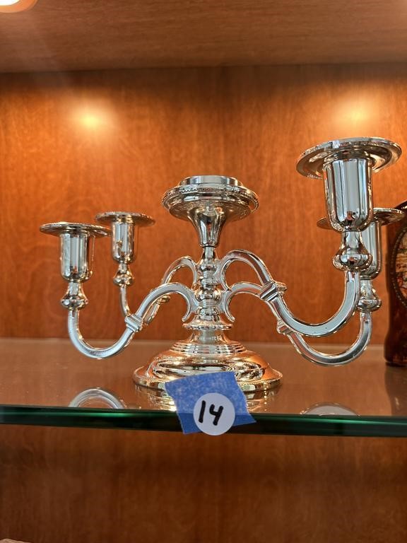 ENGLISH SILVER-PLATED CANDELABRA