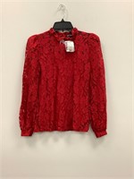 $70  INC red lace blouse size small