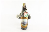 Austrian Bark Wood Carved Over Glass Bottle- FULL