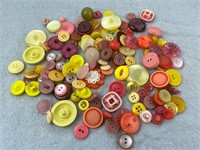 Lot of Pink, Yellow, Orange Vintage Buttons