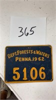 1962 PA department forest and Waters metal