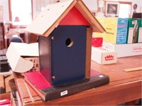Birdhouse made from books, 13" high