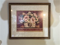 Pauela Hadding framed flower and pear print