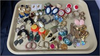 Jewelry - tray lot of earrings - approximately 30