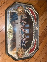 THE LAST SUPPER Vintage Foil Framed Bubble glass