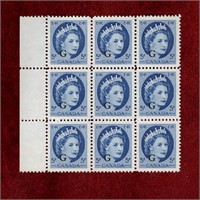 CANADA MNH BLK 9 OFFICIAL OVERPRINT STAMPS