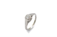 Art Deco diamond & 18ct white gold ring