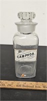 Antique Glass Camphor Apothecary Bottle