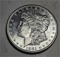 1881 s BU Plus Grade Morgan Silver Dollar