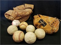 Base Balls and gloves