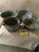 4 gray enamelware pieces