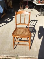 Beautiful Wood Side Chair with Woven Cane Seat