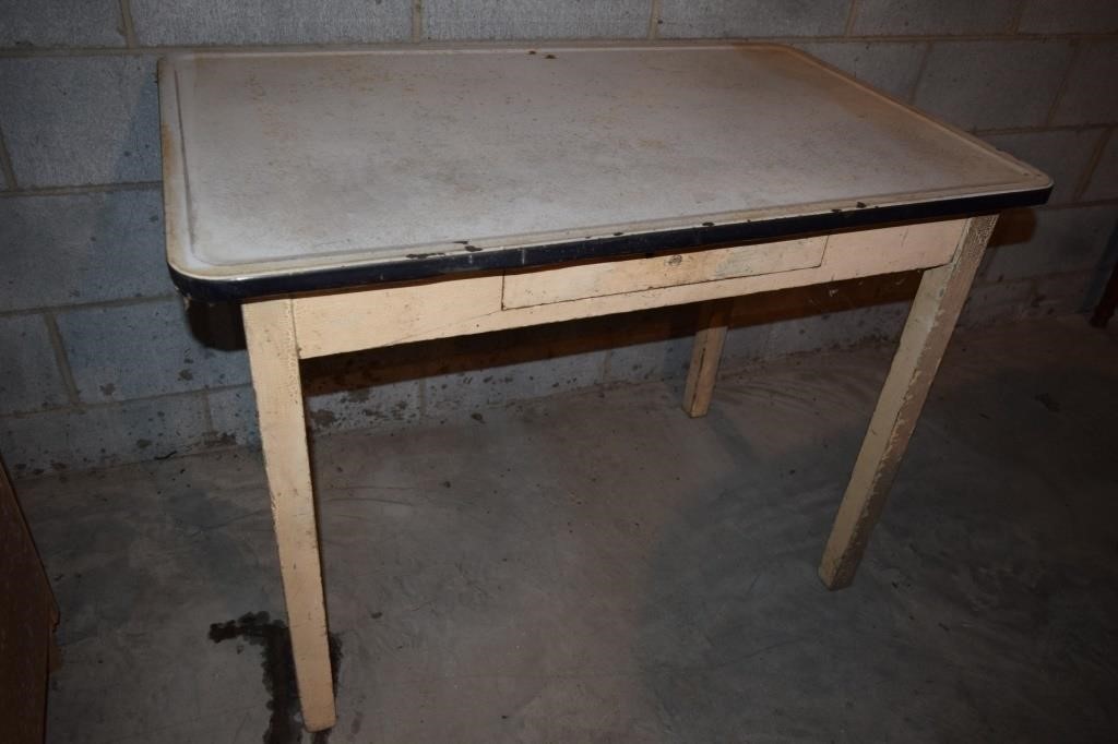 Vintage 25" x 40" Table with Drawer